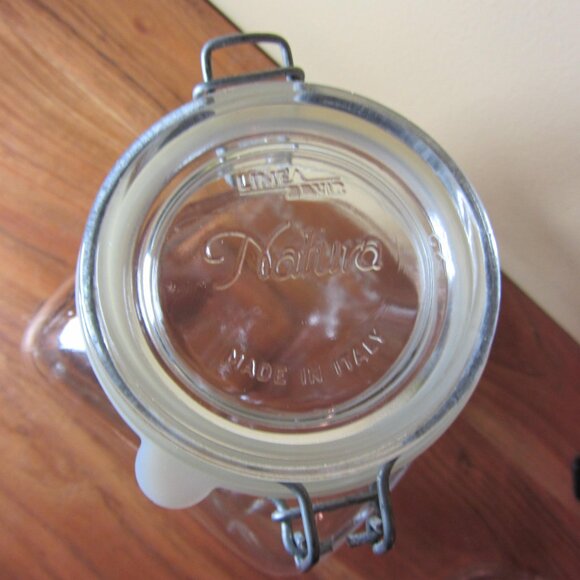 glass storage container angle neck natura italy farm's products (H176) - Picture 3 of 15